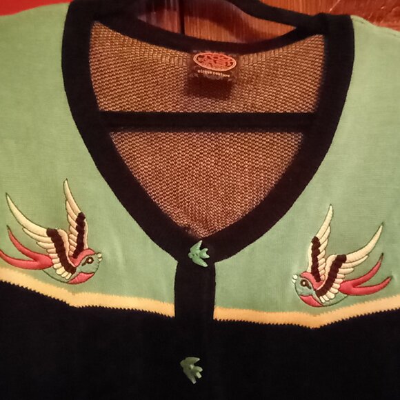 Too Fast Pin up Cardigan  embroidered - Picture 6 of 7